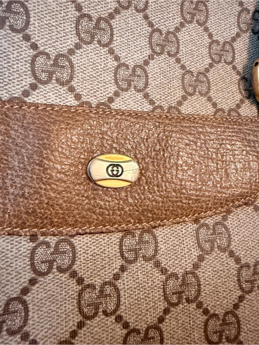 Vintage Gucci Brown Monogram Tote Bag - Picture 2 of 8